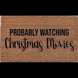 Probably Watching Christmas Custom Doormat